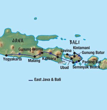 It includes insets of the temple and temple grounds. East Java & Bali Tour Trip Map. | Southeast asia, Small group tours, Indonesia