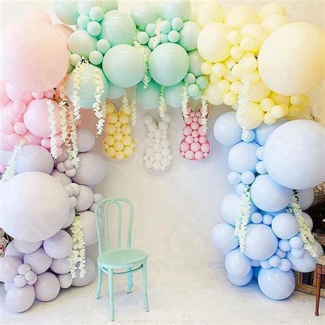 Colorful Macarons Balloon Garland Arch 1st Birthday Party Decoration