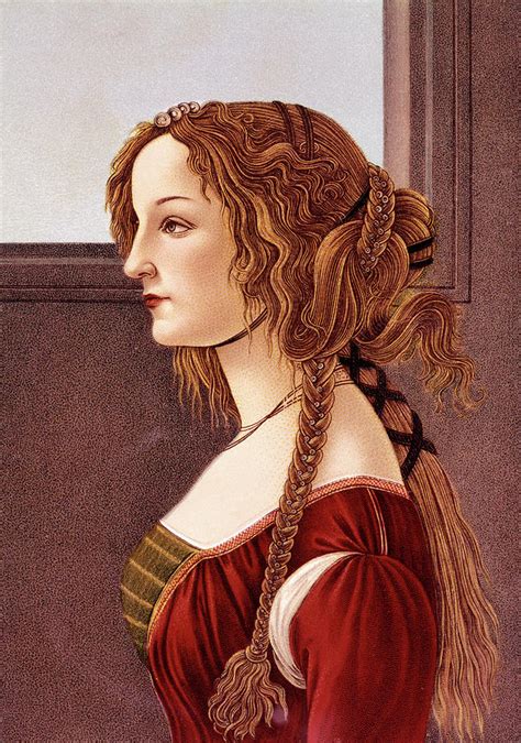 Portrait Of Young Woman By Botticelli Painting By Vintage Images