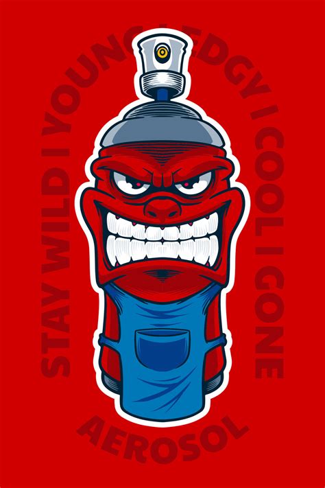 Spray Can Graffiti Mascot Card Poster Vector Illustration 10424468