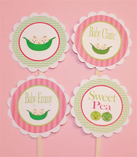 12 Sweet Pea Or Two Peas In A Pod Twins By Dreampartypaperie Sweet