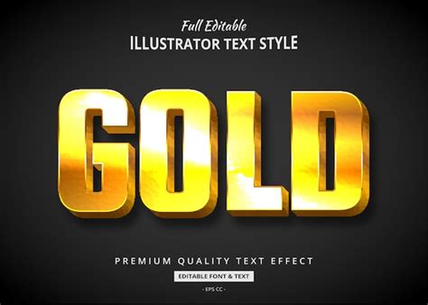 Premium Vector Gold 3d Text Style Effect
