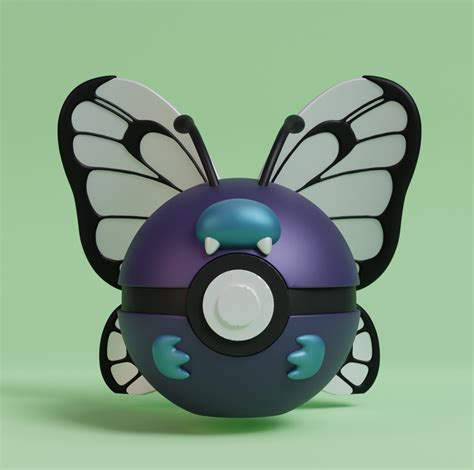 Free Stl File Pokemon Butterfree Pokeball 🐉・3d Printer Model To