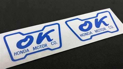 Pair Of Ok Honda Decals Insideoutside Glass Window Stickers Civic