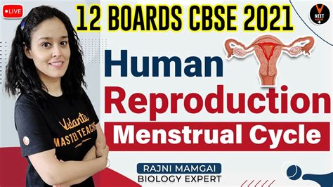 human reproduction class 12 menstrual cycle biology class 12 board exam 2021 rajni ma am