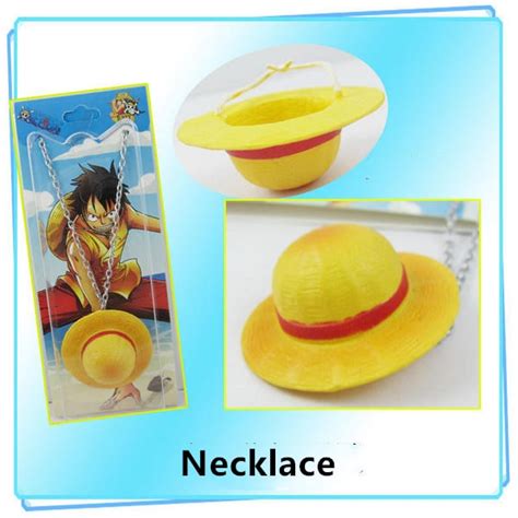 Anime One Piece Monkey D Luffy Shanks Straw Hat Model Doll Necklace