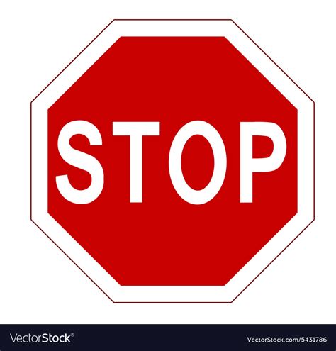Red Stop Sign Royalty Free Vector Image Vectorstock