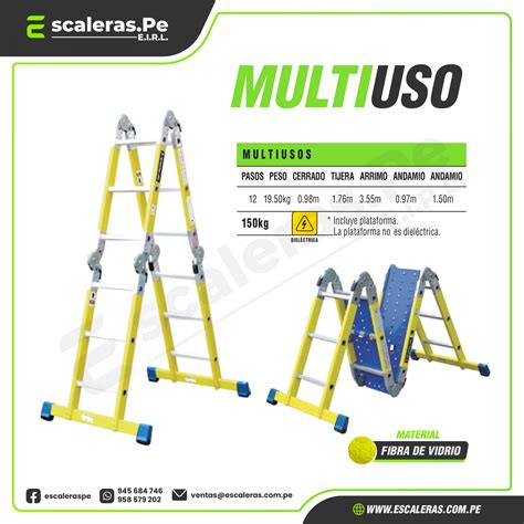 Escalera Multiuso Fibra De Vidrio Escaleras Per