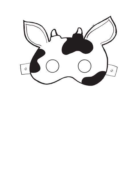 Free Printable Cow Mask Template Cow Mask Kids Cow Costume