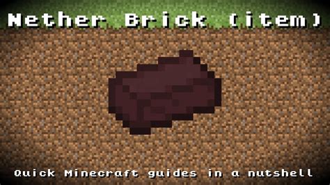 Minecraft Nether Brick Item Recipe Item Id Information Up To