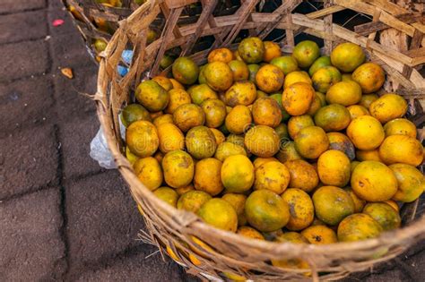 Fresh Mandarins On A Local Organic Food Market Bali Island Indonesia