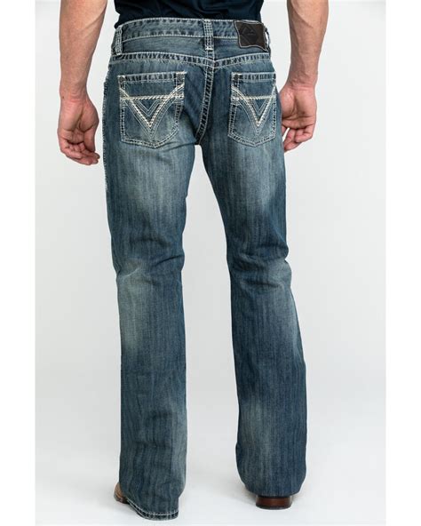 Rock And Roll Denim Mens Pistol Med Slim Bootcut Jeans Country Outfitter