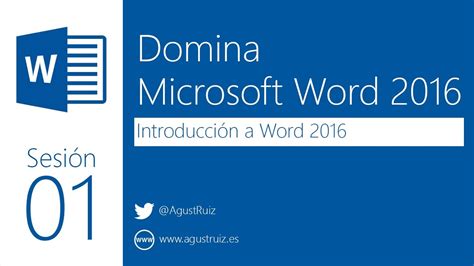 Domina Microsoft Word 2016 - 01 - introducción - YouTube