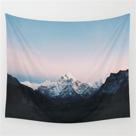 Buy Blue And Pink Himalaya Mountains Wall Tapestry By Tlee Worldwide