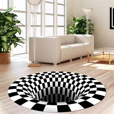 A Clever 3d Checkered Rug That Creates The Optical Illusion Of A Gaping