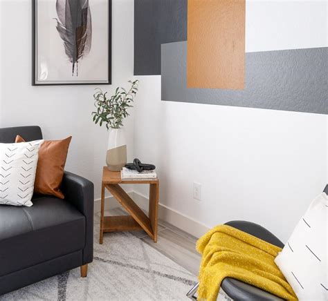 Cheap And Easy Diy Color Block Accent Wall Accent Wall Apartment
