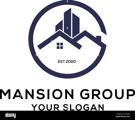 Mansion Group Logo Designcreative Real Estate Logo Vector Stock Vector