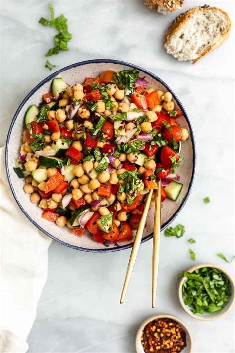 Mediterranean Chickpea Salad 15 Minute Recipe Eat With Clarity