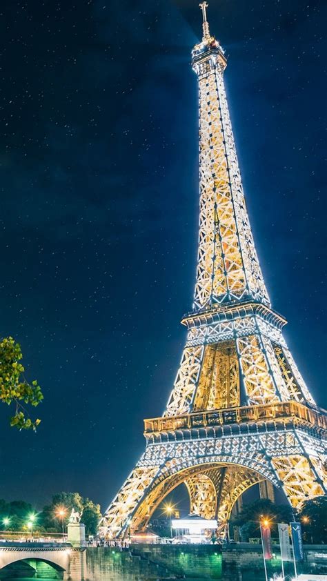Eiffel Tower At Night Iphone Wallpapers Pinterest