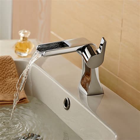 What to look for in modern plumbing fixtures. Unique Basin Faucets Modern Waterfall Faucet Hot and Cold Chrome Brass Bathroom Mixer Tap Single ...