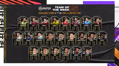 May 31, 2021 · a la fecha fifa 21 ya reveló la mayoría de los tots de los diferentes campeonatos que tiene licenciados, así como el toty, del que hay varias cartas del xi ideal de pelé. FIFA 21 TOTW: Ronaldo 94 nella Squadra della Settimana 15 ...