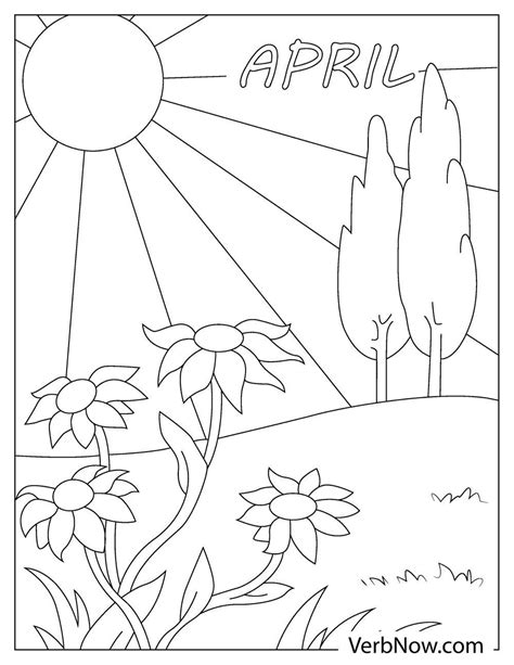 free april coloring pages and book for download printable pdf verbnow