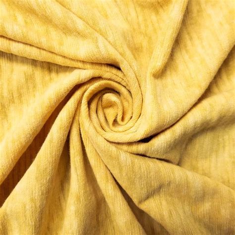 Free Shipping Bright Yellow Chambray Cotton Poly Spandex Jersey Knit