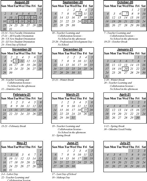 The International School Of Belgrade Calendar Calendar Summary 2020