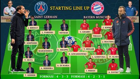 Predictions Starting Line Up PSG vs Bayern Munchen Final UEFA Champions