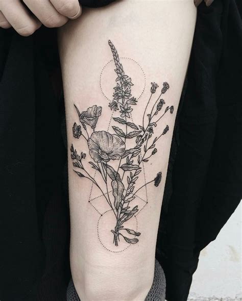 Flowers Botanical Tattoo Geometric Tattoo Ink Tattoo