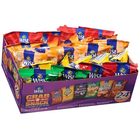 Wise Grab And Snack Flavor Mix Snack Variety Pack 18625 Oz 24 Count