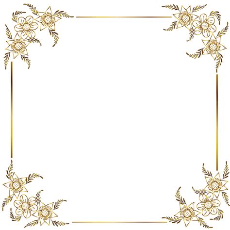 Vintage Golden Floral Retro Corner Border Frame Vintage Golden Floral Golden Floral Retro