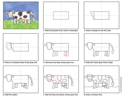 Draw A Cow Art Projects For Kids