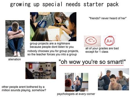 Growing Up Special Needs Starter Pack Rstarterpacks Starter Packs Know Your Meme