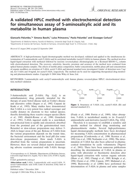The hplc detector, located at the end of the column detect the analytes as they elute from the chromatographic column. (PDF) A validated HPLC method with electrochemical ...