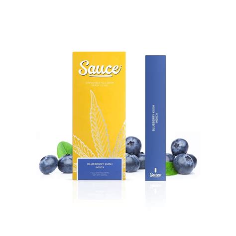 Sauce Bar Blueberry Kush Live Resin Indica Disposable 1gram 1000mg Thin Air Nursery