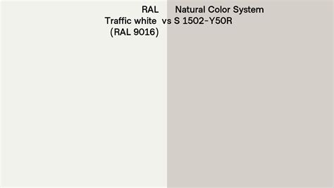 Ral Traffic White Ral 9016 Vs Natural Color System S 1502 Y50r Side
