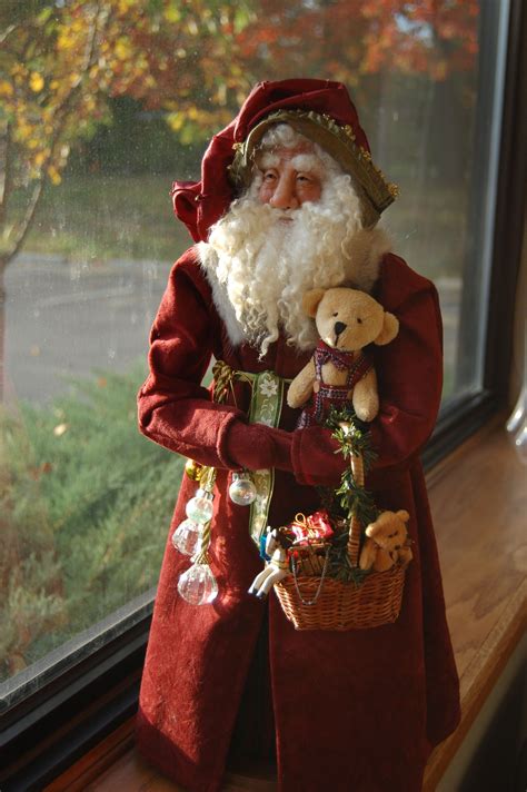 Ooak Victorian Santa With Hand Sculpted Premo Sculpey Face 2011 Sold