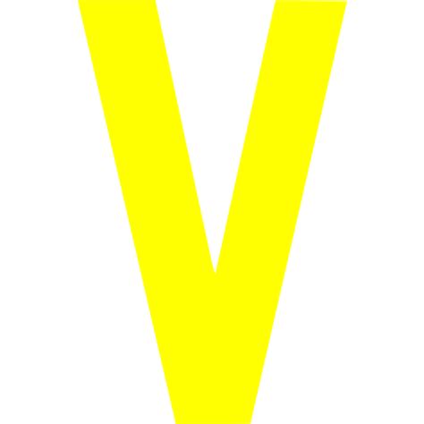 Yellow Letter V Icon Free Yellow Letter Icons