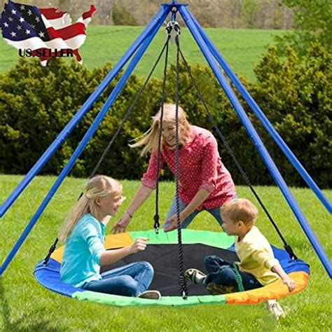 Coedfa Kids Saucer Swing Set 40″ Waterproof Outdoor Round Tree Swings