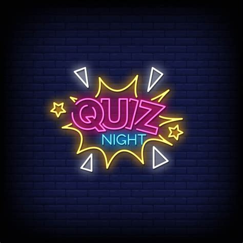 Quiz Night Neon Signs Style Text Vector Premium