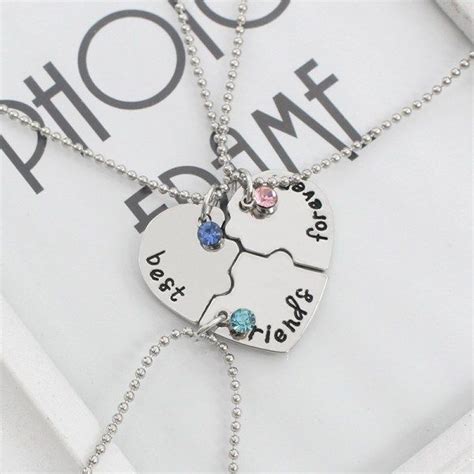 Best Friend Necklace Women Crystal Heart Tai Chi Crown Best Friends Forever Necklaces Pendants