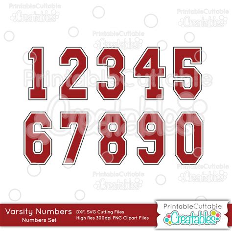 Varsity Numbers Svg Set So Fontsy