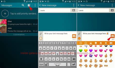 Inside Galaxy Samsung Galaxy S5 How To Send A Text Message In Android
