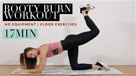 17 Min Booty Burn Workout No Equipment Floor Exercises Only Rowen Aida Youtube