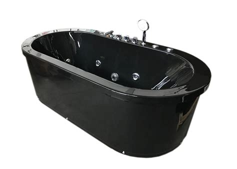 A jetted tub is a bathtub, usually installed in the master bath, which has several jets around the tub. Whirlpool Freestanding Bathtub black hot tub - Cancun