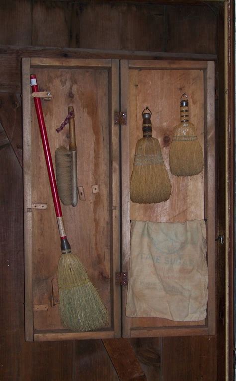 Sheepscot River Primitives Old Wooden Broom Closet Made From An Old