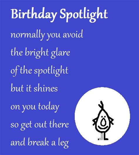 Birthday Spotlight A Funny Poem Free Funny Birthday Wishes Ecards