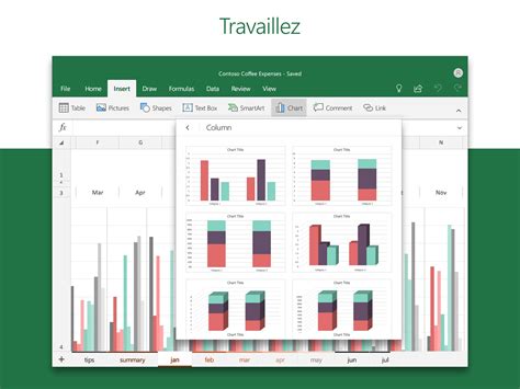 Documents d'affaires sur table de bureau avec téléphone intelligent et ordinateur portable c. Microsoft Excel : Utilisez des feuilles de calcul pour ...
