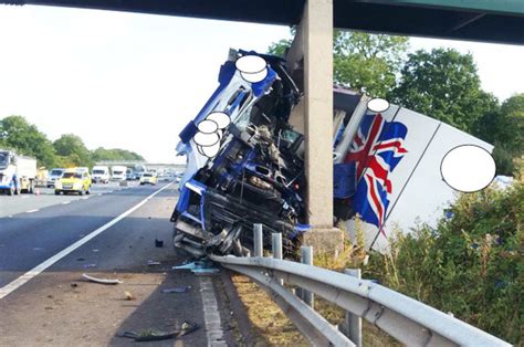 M6 Closed Both Directions Shut As Lorry Smashes Into Bridge Daily Star